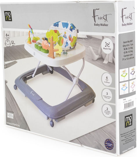 Moni Baby Walker with Music for 6+ Months Blue