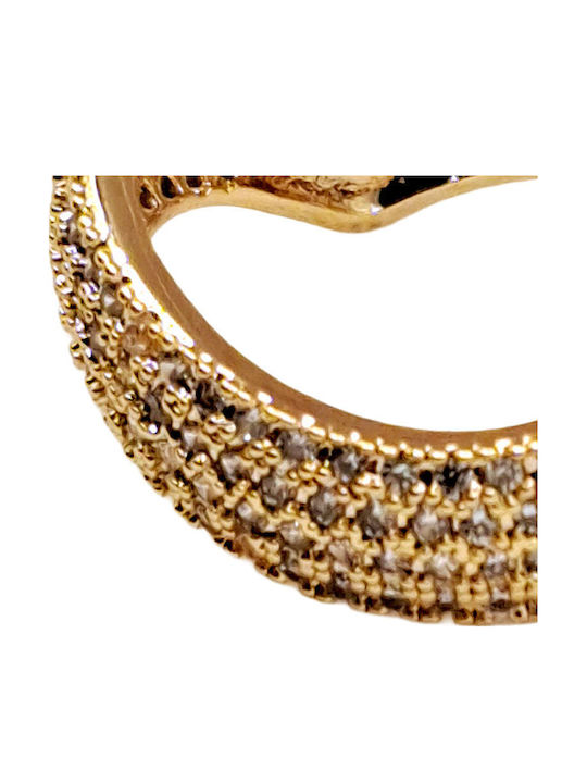 Ring with Zircon made of Steel Gold Plated