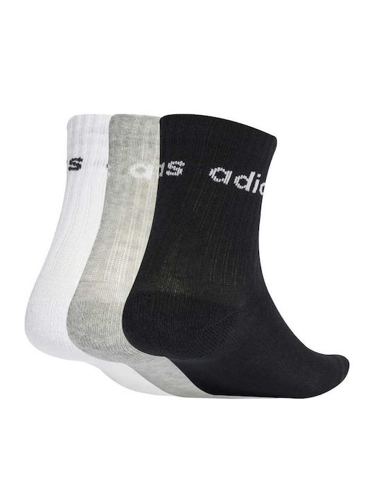 adidas Παιδικά Σοσόνια CREW Λευκο/γκρι/μαυρο 3 Ζευγάρια