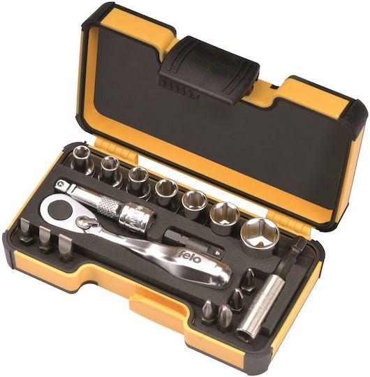 Set Chei Tubulare Felo Xs Strongbox Felo Inch 1/4" 18 Piese