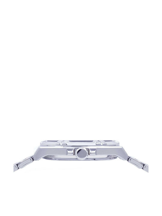 Lorus Ανδρικό Ρολόι 42mm Μπαταρίας με Ασημί Μεταλλικό Μπρασελέ