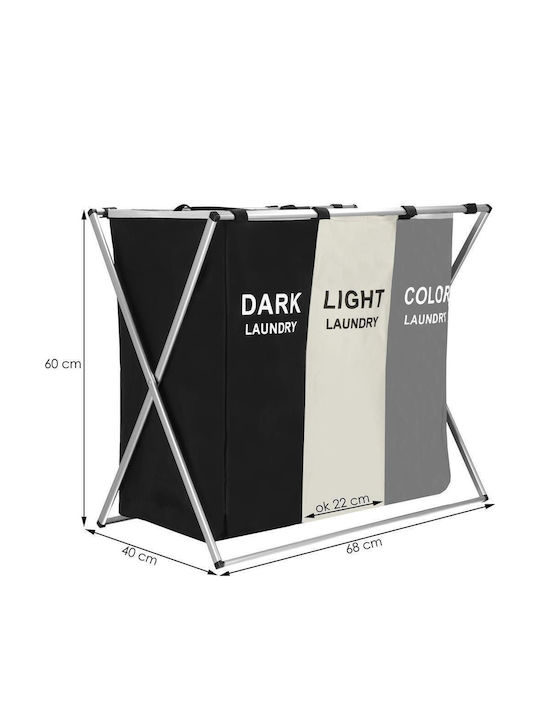 Sersimo Stoff Wäschekorb 146lt 68x40x60cm Weiß