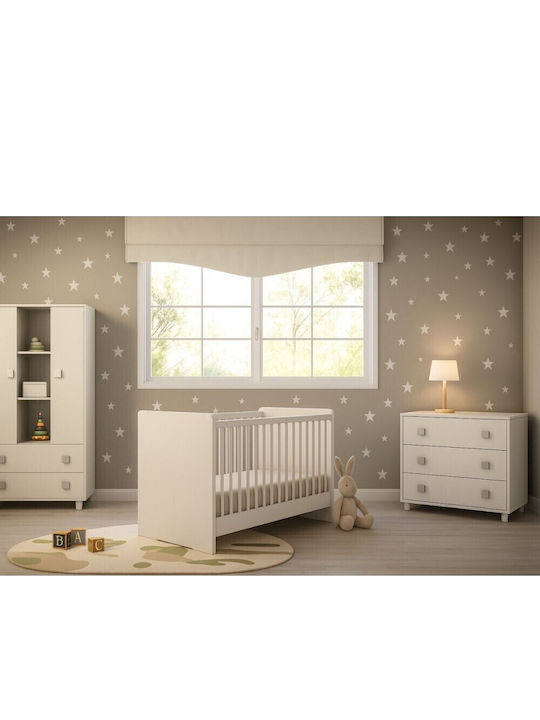 Asterias Bebe Βρεφική Κούνια Λευκή για Στρώμα 70x140cm