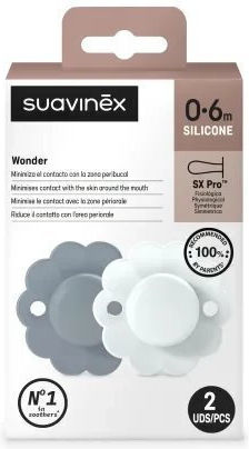 Suavinex Pacifiers Silicone Wonder Lake-Blue for 0-6 months 2pcs