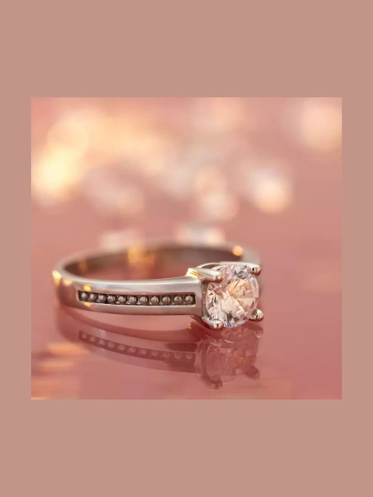Einzelstein aus Weißgold 14K