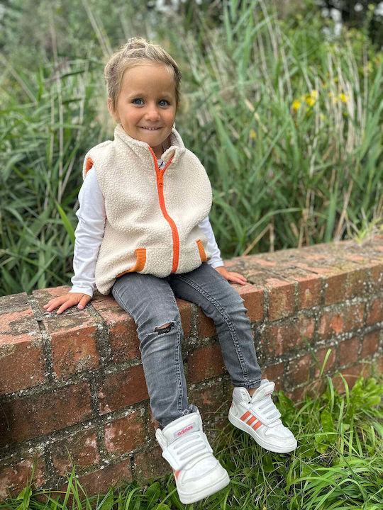 Kinderstrickjacke Fleece Ecru