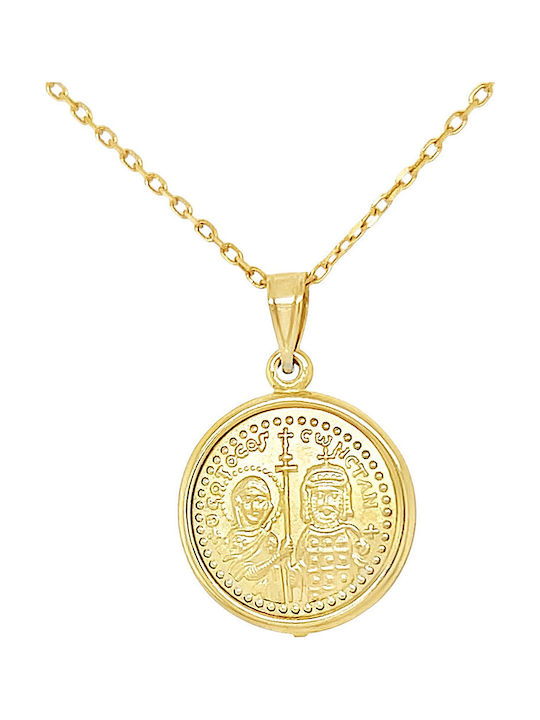 Xryseio Anhänger Kinder Amulett Beidseitig Konstantinato aus Gold 9K FL1195