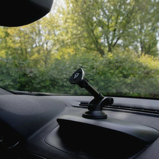 Suport Auto Magnetic Spacer Pentru Smartphone Cu Ventuză Și Prindere Pe Gura De Aerisire Magnetic 4 Supermagneti N50 Braț Telescopic Rotire 360 De Grade Negru