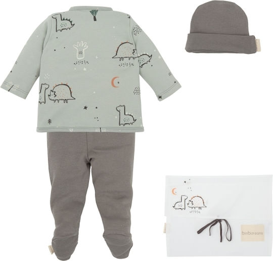 Bimbidreams Baby Clothes Gift Set Jurasic for Boy for 0-2 Months 4 Pieces