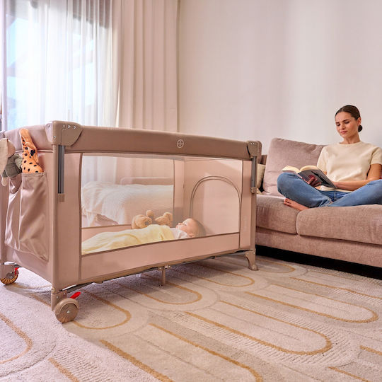 Lionelo Ellen Playpen 2 Levels with Mattress Beige 60x120cm