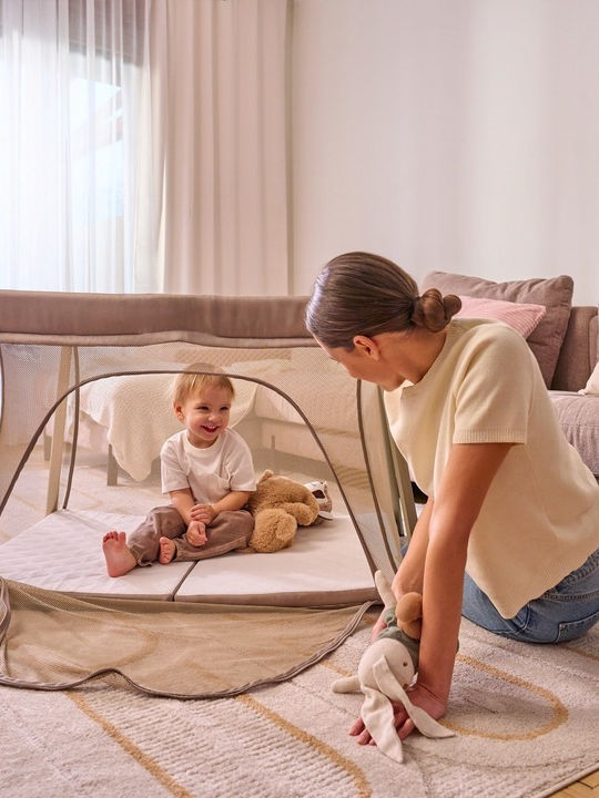 Lionelo Playpen 2 Levels with Mattress Gray