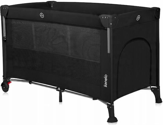 Lionelo Ellen Παρκοκρέβατο 2 Επιπέδων με Στρώμα Μαύρο 60x120cm