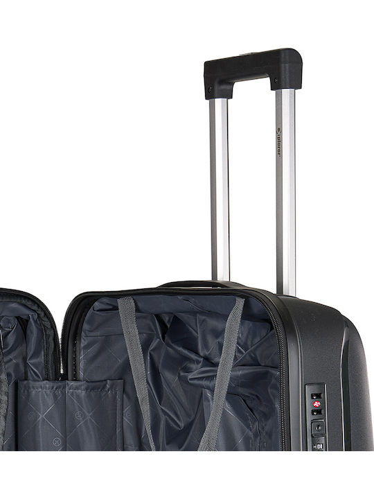 Xplorer Μεσαία Βαλίτσα Ταξιδίου Σκληρή Μαυρο με 4 Ρόδες