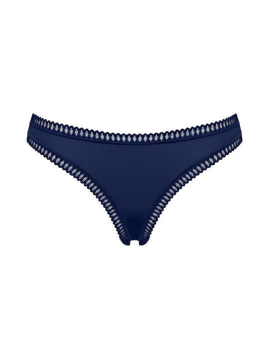 Βαμβακερά Women's String 3Pack Black, Blue, Printed
