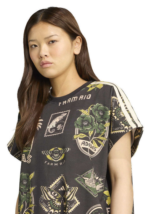 Dress Καλοκαιρινό Mini Αθλητικό Φόρεμα T-shirt Κοντομάνικο Μαύρο