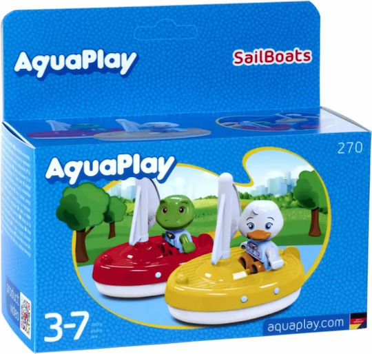 Aquaplay 2 Sailboats & 2 Figures Bărcuțe de baie pentru 3++ luni