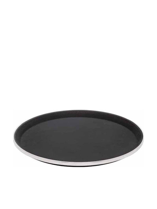 Homestyle Plastic Round Serving Tray Non-slip in Black Color 40.6x40.6cm 7351600 1pcs