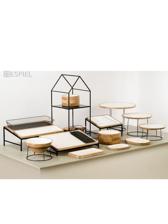 Espiel Wooden Rectangular Serving Tray in White Color 53x32.5x3cm AKB103 1pcs