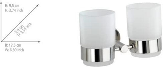 Wenko Wall-mounted Cup Holder Metallic Silver