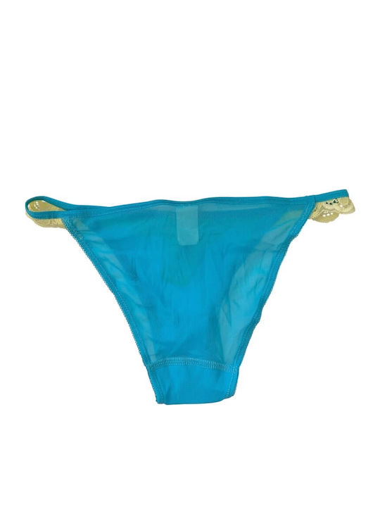 Дамско Бразилско с дантела Turquoise, Yellow