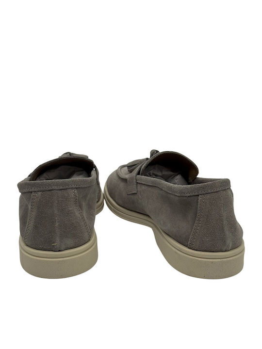 Leder Herren Mokassins in Gray Farbe