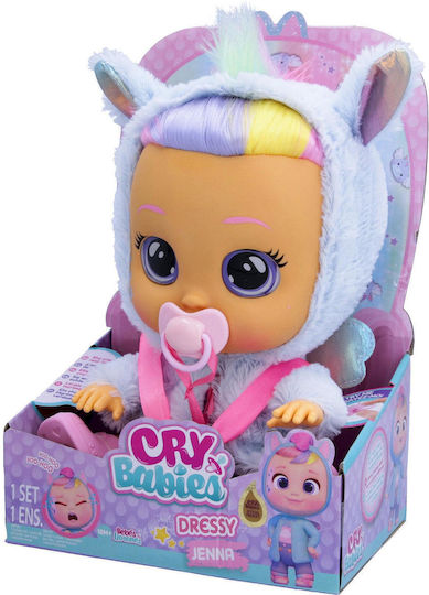 Imc Toys Cry Babies Cry Babies Dressy Jenna Baby Doll for 1.5+ Years 30 cm