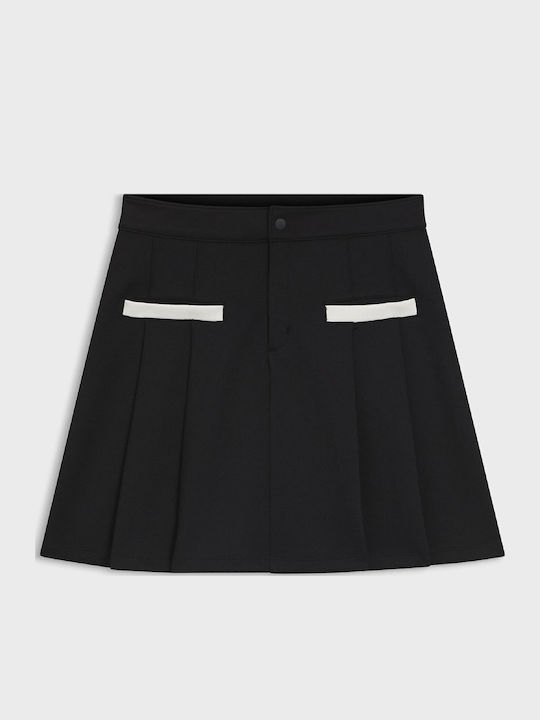 Naffitini Pleated Mini Skirt Black