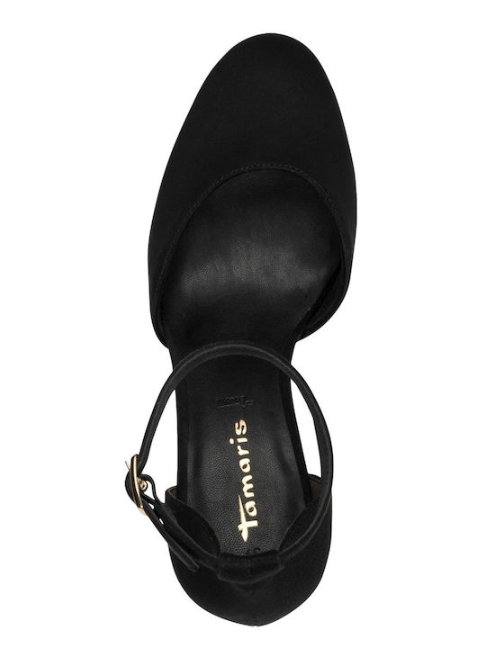 Pumps mit Riemchen & hoher Absatz Schwarz