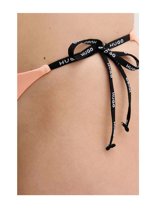 Bikini Slip με Κορδονάκια Σομόν