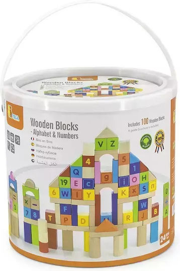 Viga Toys Bildung Bauklötze Hölzernes für 2+ Jahre 100 Stück