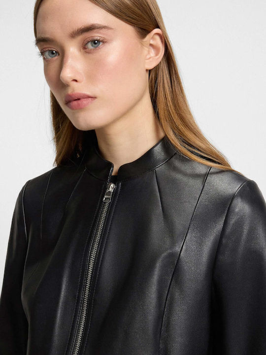 Lasari Δερμάτινο Γυναικείο Biker Jacket Black