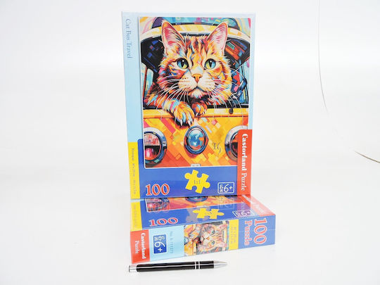 Παιδικό Puzzle Cat Bus Travel 100pcs Castorland