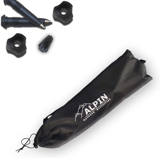 Alpin Pliabile Baston de trekking din aluminiu 1 buc Negru