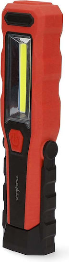Nedis LED Work Lamp 4W 300 Lumen Rechargeable Hook Magnet Black Red