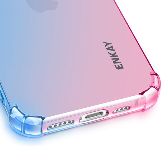 Enkay Silikon Handyhülle Für iPhone 16e Gradient Blau Rosa