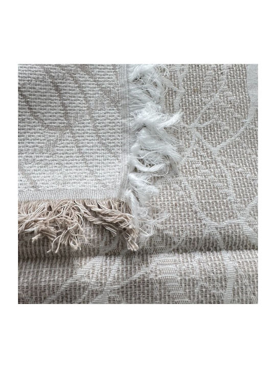 To megalo pazari Throws Set 3 Pcs 2 Sides Chenille Beige