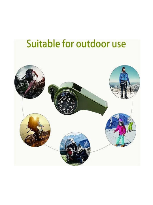 Whistle Compass Thermometer Khaki