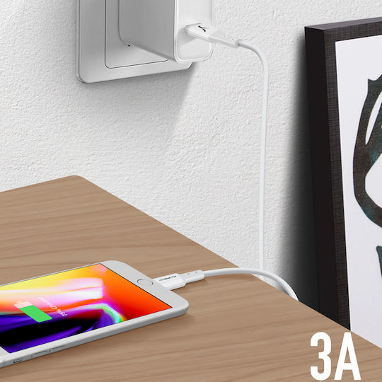 Akashi Cable Usb-c To Lightning Fast Charge 3a Synchro Charge 1.5m White