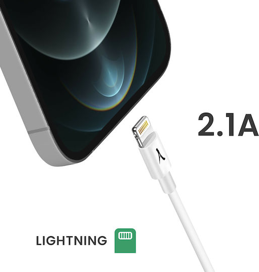 Akashi USB-zu-iPhone Lightning Ladekabel 3m Weiß