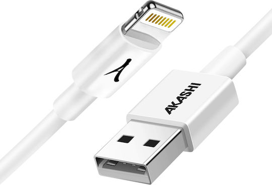 Akashi USB-zu-iPhone Lightning Ladekabel 3m Weiß
