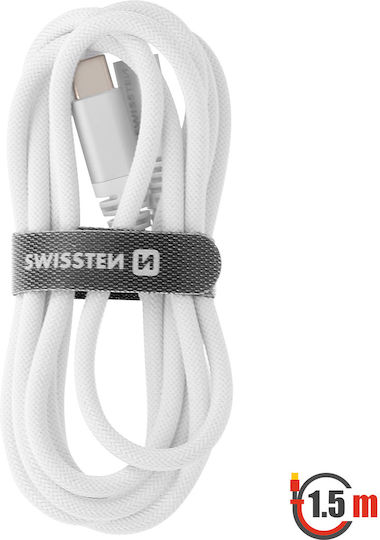 Swissten Usb-c To Lightning Aramide Fast Charge Cable White