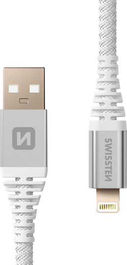 Swissten USB zu Lightning Aramide Schnelllade Kabel Weiß