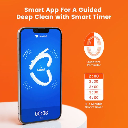 Bitvae Smart S2 Ηλεκτρική Οδοντόβουρτσα με Χρονομετρητή, Αισθητήρα Πίεσης και Θήκη Ταξιδίου Μαύρη