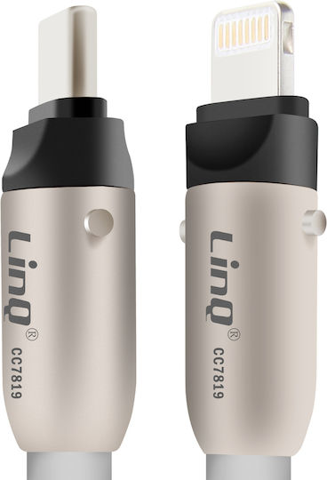 Linq Kabel Usb-C Zu Blitzkabel Power Delivery 36w Kompakt 30cm Hellgrau