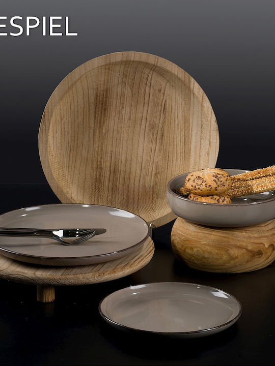 Espiel Plate Desert Ceramic Brown with Diameter 22cm