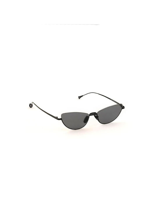 Women's Sunglasses with Black Metal Frame and Black Lens