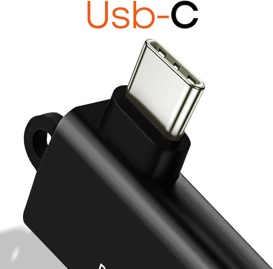 Linq Otg Usb To Usb-c Adapter Usb-c 10w Charge 5gbps Transfer Black