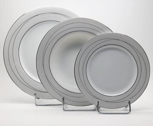 Christinholm Christinholm 638 Platin Σερβίτσιο Πιάτων από Πορσελάνη Ασημί 72τμχ
