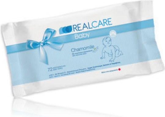 Real Care Chamomile 72τμχ Baby Wipes without Alcohol & Parabens 72pcs
