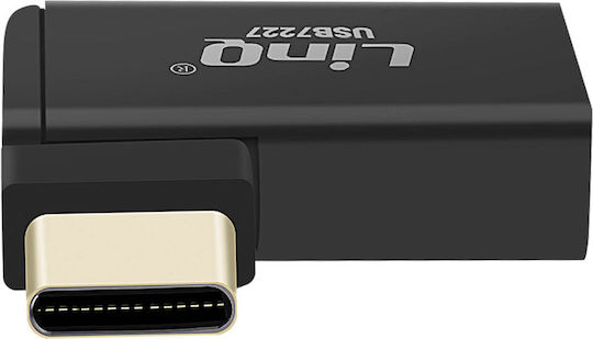 Linq Otg USB Weiblich Zu USB-C Männlich Adapter 10 Gbps Datenübertragung Ladegerät Schwarz